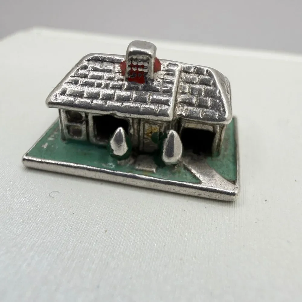 Vintage Sterling Silver‎ and Enamel House Charm/Pendant!